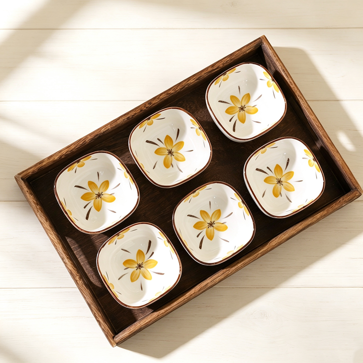 Japanese Hand-Painted Ceramic Small Dipping Plates, Household Soy Sauce Vinegar Dishes, Square Seasoning Bowls for Hot Pot Pickles Snacks