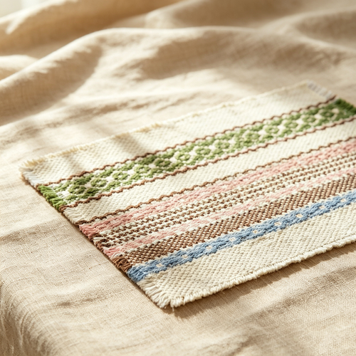 Nordic Cotton Linen Woven Placemats, Striped Heat Resistant Non-Slip Table Mats, Decorative Insulation Pads for Dinner Table